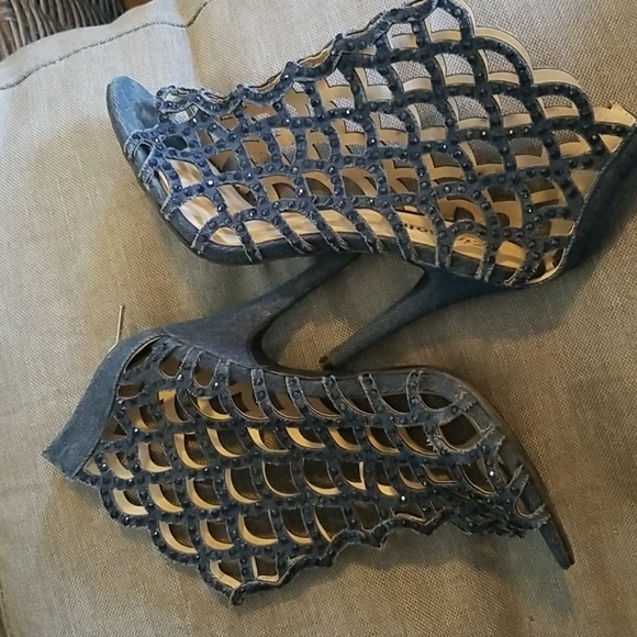 Zigi Soho Embellished Peeptoe Heels - Picture 2 of 5